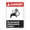 Signmission ANSI Danger, Aluminum, 10" x 7", Landscape, Do Not Operate Without Guards In Place OS-DS-A-710-L-19838 - alternate 1